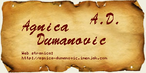 Agnica Dumanović vizit kartica
